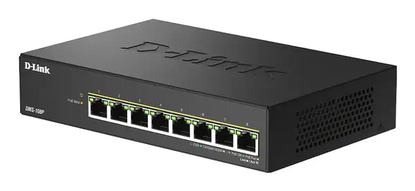 D-Link DMS-108P/E commutateur réseau Non-géré 2.5G Ethernet (100/1000/2500) D-Link - visuel 1 - hello RSE - Options de connectivité polyvalentes