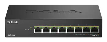 Livraison rapide D-Link DMS-108P/E commutateur réseau Non-géré 2.5G Ethernet (100/1000/2500) Connexion Ethernet, supp