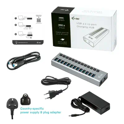 i-tec USB 3.0 Charging HUB 13port + Power Adapter 60 W - I-Tec - Switchs et Hubs - visuel 4