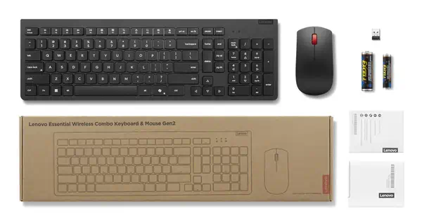 Lenovo 4X31R64464 clavier Souris incluse Bureau RF sans fil Français Noir - visuel 6