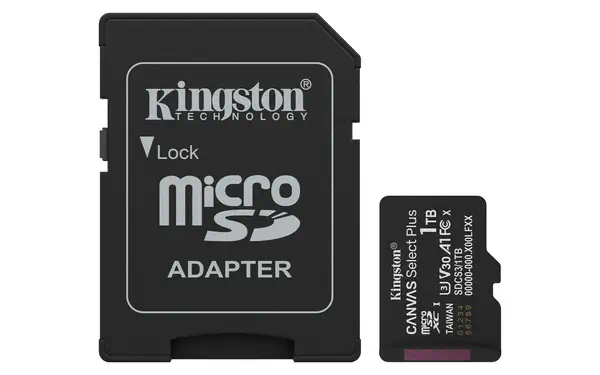 1TB microSDXC Canvas Select Plus Gen3 150MB/s A1 (Adaptateur SD inclus) - Kingston - Carte Mémoire - visuel 1