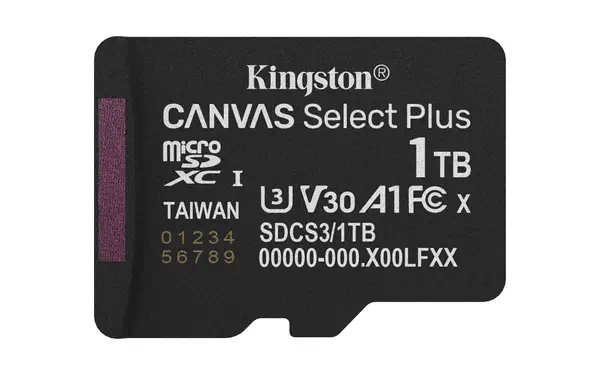 1TB microSDXC Canvas Select Plus Gen3 150MB/s A1 Kingston - visuel 1 - hello RSE - Performances haut débit