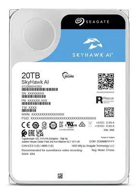 Seagate SkyHawk AI ST20000VE004 disque dur 20 To 7200 tr/min 512 Mo 3.5" Série ATA III - Disque dur Interne - visuel 4