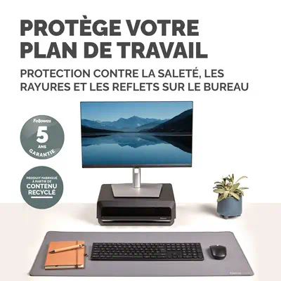Fellowes Breyta sous-mains Tissu, Polyester, Caoutchouc Gris - Tapis - visuel 6