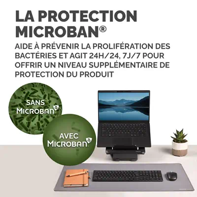 Fellowes Breyta sous-mains Tissu, Polyester, Caoutchouc Gris - Tapis - visuel 4