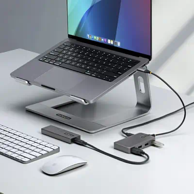 StarTech.com 5G4AC-USB-C-HUB hub & concentrateur USB 3.2 Gen 1 (3.1 Gen 1) Type-C 5000 Mbit/s Gris - Accessoire Stockage - visuel 4