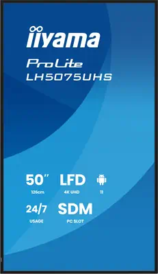 iiyama LH5075UHS-B2AG Écran d'affichage dynamique Écran plat de signalisation numérique 125,7 cm (49 - Ecran Ordinateur - visuel 3
