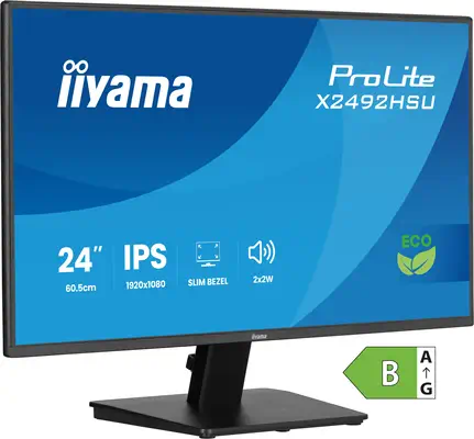 iiyama ProLite X2492HSU-B1 écran plat de PC 61 cm (24") 1920 x 1080 pixels Full HD LED Noir - Ecran Ordinateur - visuel 1