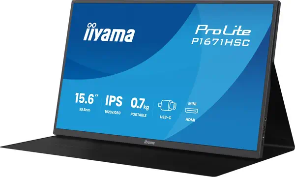 iiyama ProLite P1671HSC-B1 écran plat de PC 39,6 cm (15.6") 1920 x 1080 pixels Full HD LED Noir - Ecran Ordinateur - visuel 6