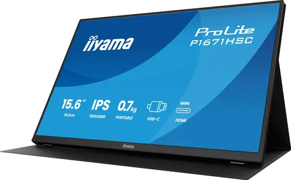 iiyama ProLite P1671HSC-B1 écran plat de PC 39,6 cm (15.6") 1920 x 1080 pixels Full HD LED Noir - Ecran Ordinateur - visuel 7