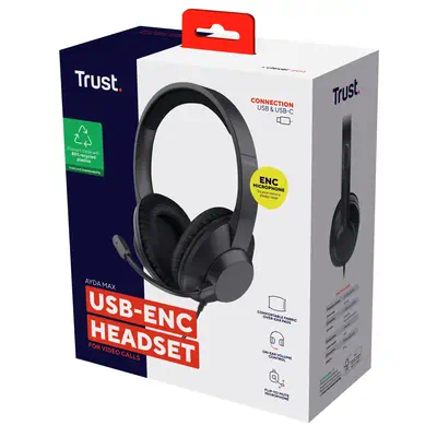 Trust Ayda Max Casque Avec fil Arceau Appels/Musique USB Type-C / USB Type-A Noir - Casque Micro - visuel 7