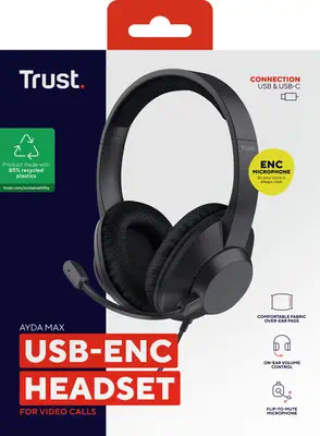 Trust Ayda Max Casque Avec fil Arceau Appels/Musique USB Type-C / USB Type-A Noir - Casque Micro - visuel 8