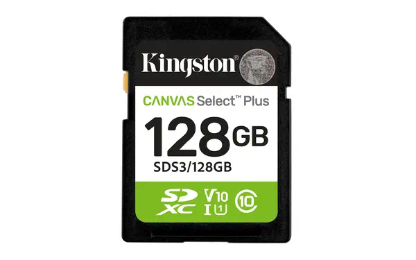 128 Go SDXC Canvas Select Plus Gen3 150 Mo/s C10 UHS-I U1 V10 - Kingston - Carte Mémoire - visuel 1