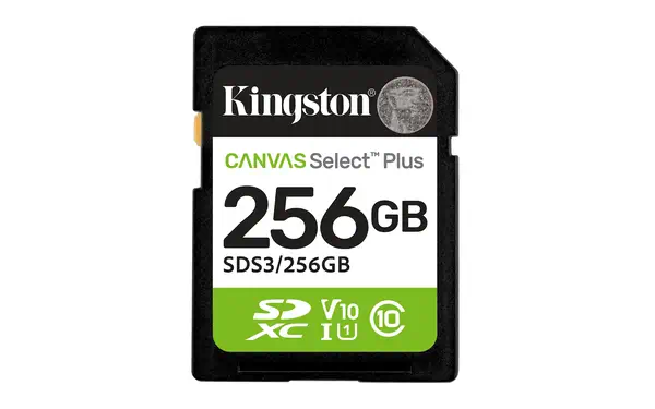 256 Go SDXC Canvas Select Plus Gen3 150 Mo/s C10 UHS-I U1 V10 - Kingston - Carte Mémoire - visuel 1