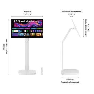 LG 32U889SA écran plat de PC 80 cm (31.5") 3840 x 2160 pixels 4K Ultra HD LCD Écran tactile Blanc - Ecran Ordinateur - visuel 7
