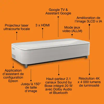 Epson EH-LS670W Projecteur à focale standard 3LCD UHD 4K (3840x2160) Blanc - Vidéoprojecteur Professionnel - visuel 10