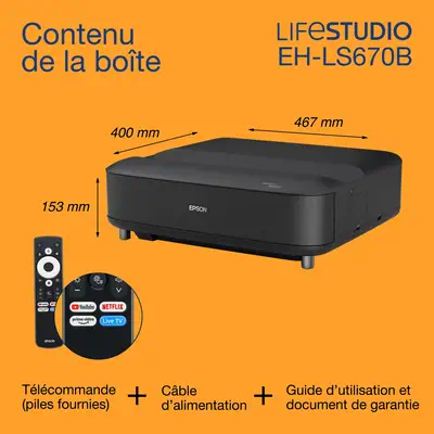 Epson EH-LS670B Projecteur à focale standard 3LCD UHD 4K (3840x2160) Noir - Vidéoprojecteur Professionnel - visuel 1