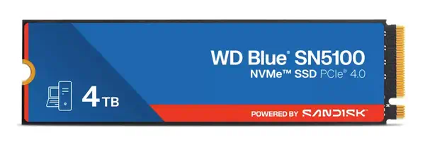 Western Digital WD Blue SN5100 4 To M.2 PCI Express 4.0 NVMe QLC 3D NAND - Disque dur SSD - visuel 1