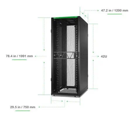 Rack NetShelter SX2 networking 42U L750XP1200XH1991mm, noir, avec pann. Laté. - APC - Rack et Armoire - visuel 6