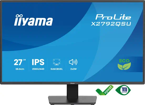 iiyama ProLite X2792QSU-B1 écran plat de PC 68,6 cm (27") 2560 x 1440 pixels Quad HD Noir - Ecran Ordinateur - visuel 2