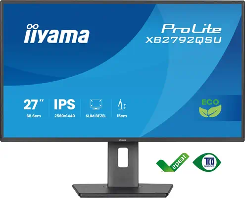 iiyama ProLite XB2792QSU-B1 écran plat de PC 68,6 cm (27") 2560 x 1440 pixels Quad HD Noir - Ecran Ordinateur - visuel 2