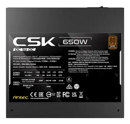 Antec CSK650DC EC unité d'alimentation d'énergie 650 W 20+4 pin ATX ATX Noir - Boitier d'alimentation - visuel 10