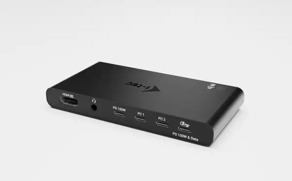 KVM Docking Station HDMI for 2 hosts, Power Delivery 2x 100W - I-Tec - Station d'accueil pour portable - visuel 3