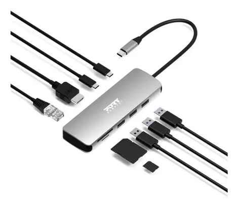 Port Designs 900164 station d'accueil Avec fil USB 3.2 Gen 1 (3.1 Gen 1) Type-C Acier inoxydable - Station d'accueil pour portable - visuel 6