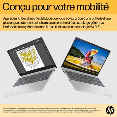 HP 15-fc0151nf AMD Ryzen™ 5 7520U Ordinateur portable 39,6 cm (15.6") Full HD 16 Go LPDDR5-SDRAM 512 - PC Portable - visuel 7