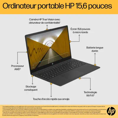HP 15-fc0151nf AMD Ryzen™ 5 7520U Ordinateur portable HP - visuel 1 - hello RSE - Certifié ENERGY STAR®