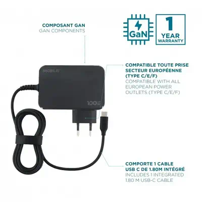 Mobilis 020023 adaptateur de puissance & onduleur Intérieure 100 W Noir - Batterie - visuel 2