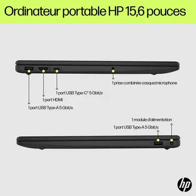 HP 15-fd1014nf Intel Core Ultra 5 125H Ordinateur portable 39,6 cm (15.6") Full HD 32 Go DDR5-SDRAM  - PC Portable - visuel 4