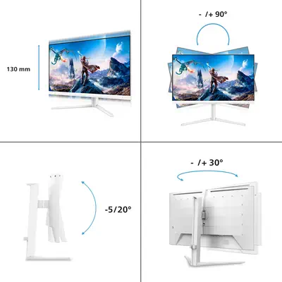 Philips Evnia 5000 écran plat de PC 68,6 cm (27") 3840 x 2160 pixels 4K Ultra HD LCD Blanc - Ecran Ordinateur - visuel 3
