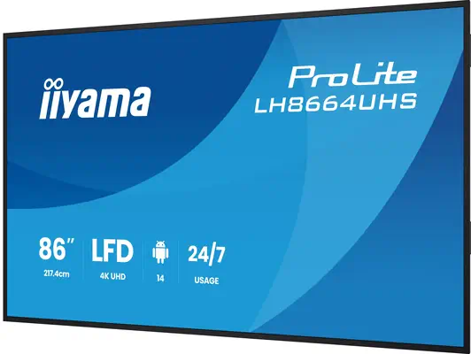 iiyama LH8664UHS-B3AG Écran d'affichage dynamique Écran plat de signalisation numérique 2,17 m (85.6 - Affichage dynamique - visuel 6