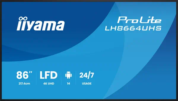 iiyama LH8664UHS-B3AG Écran d'affichage dynamique Écran plat de signalisation numérique 2,17 m (85.6 - Affichage dynamique - visuel 2