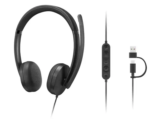 Lenovo VoIP Headset 5000 Casque Avec fil Arceau Bureau/Centre d'appels USB Type-C Noir - Casque Micro - visuel 6