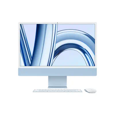 iMac 24'' 4.5K M3 (CPU 8/8) 8Go 256Go SSD 2023 Bleu - Grade Reconditionné en France Très bon état - Apple - Unité centrale reconditionnée - visuel 1