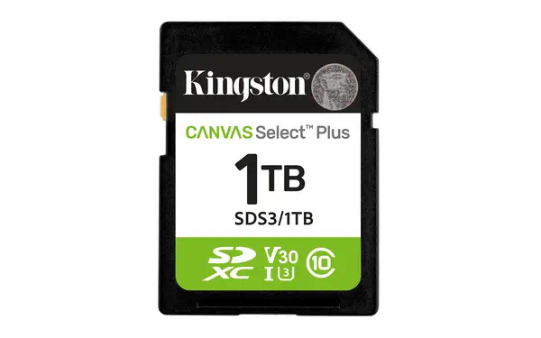 1 To SDXC Canvas Select Plus Gen3 150 Mo/s C10 UHS-I U3 V30 - Kingston - Carte Mémoire - visuel 1