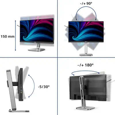 Philips 4000 series 24B2U4301/00 écran plat de PC 60,5 cm (23.8") 1920 x 1080 pixels Full HD LCD Gri - Ecran Ordinateur - visuel 5