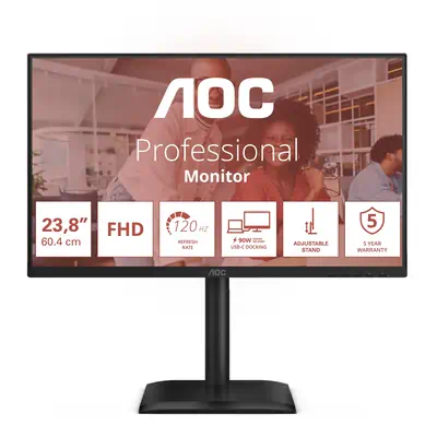 AOC E4 24E4CV écran plat de PC 60,5 cm (23.8") 1920 x 1080 pixels Full HD LED Noir - Ecran Ordinateur - visuel 2