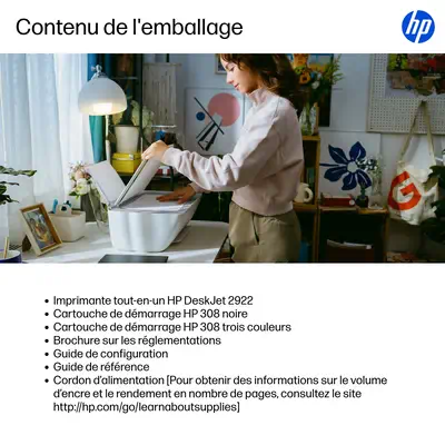 HP DeskJet 2922 Sans fil All-in-One Couleur Imprimante - Multifonctions Jet d'encre - visuel 4