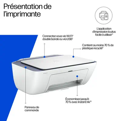 HP DeskJet 2922 Sans fil All-in-One Couleur Imprimante - Multifonctions Jet d'encre - visuel 3