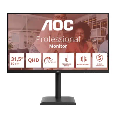 AOC E4 Q32E4U écran plat de PC 80 cm (31.5") 2560 x 1440 pixels Quad HD LED Noir - Ecran Ordinateur - visuel 1
