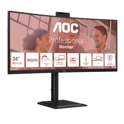 AOC CU34E4CW/75 écran plat de PC 86,4 cm (34") 3440 x 1440 pixels Noir - Ecran Ordinateur - visuel 3