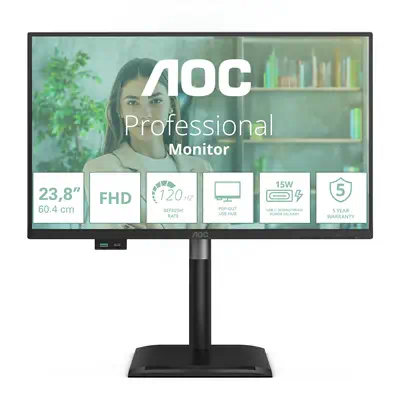 AOC 24P4U écran plat de PC 60,5 cm (23.8") 1920 x 1080 pixels Full HD Noir - Ecran Ordinateur - visuel 4