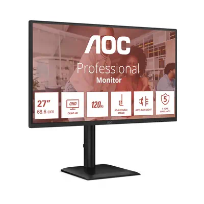 AOC E4 Q27E4U écran plat de PC 68,6 cm (27") 2560 x 1440 pixels Quad HD LED Noir - Ecran Ordinateur - visuel 2