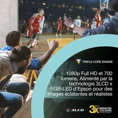 Epson Home Cinema V11HB72340 vidéo-projecteur Projecteur à focale standard 700 ANSI lumens LCD 1080p - Vidéoprojecteur Professionnel - visuel 7