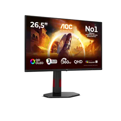 AOC G4 Q27G4SDR écran plat de PC 67,3 cm (26.5") 2560 x 1440 pixels Quad HD QD-OLED Noir, Rouge - Ecran Ordinateur - visuel 2