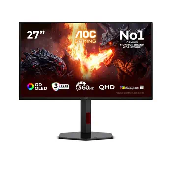 Comparaison AOC G4 Q27G4SDR écran plat de PC 67,3 cm (26.5") 2560 x 1440 pixels Quad HD QD-OLED Noir, Rouge