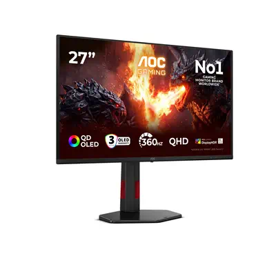 AOC G4 Q27G4SDR écran plat de PC 67,3 cm (26.5") 2560 x 1440 pixels Quad HD QD-OLED Noir, Rouge - Ecran Ordinateur - visuel 2